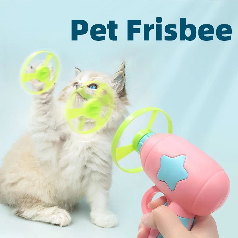 Funny Cat Toy Interactive Launch Pet Training Toy For Kitten Mini Flying Disc Shooting Gun Chasing Games Cat Toys Pet Supplies