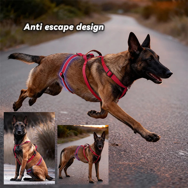 No-Pull Dog Harness for Large Dogs Outdoor Training Pet Supplies Escaspe-Proof Vest Dog Harness Collar Nylon Big Dog Chest Strap