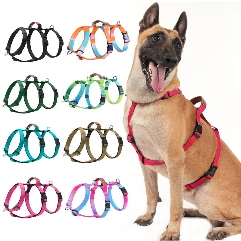 No-Pull Dog Harness for Large Dogs Outdoor Training Pet Supplies Escaspe-Proof Vest Dog Harness Collar Nylon Big Dog Chest Strap