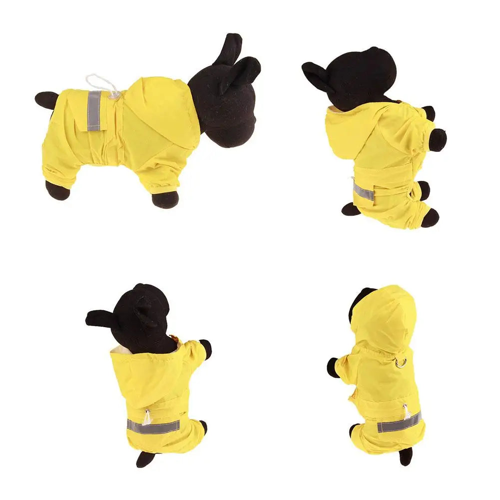 Adjustable Puppy Rain Slicker Clothes Rain Coat Puppy Clothes Cat Raincoat Jumpsuit Pet Supplies Jacket Outdoor Waterproof