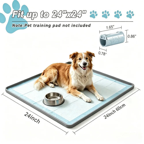Dog Potty Pad Holder Raised Edges Leak Proof No Spill Puppy Training Pad Tray Floor Protection Pet Toilet Tray