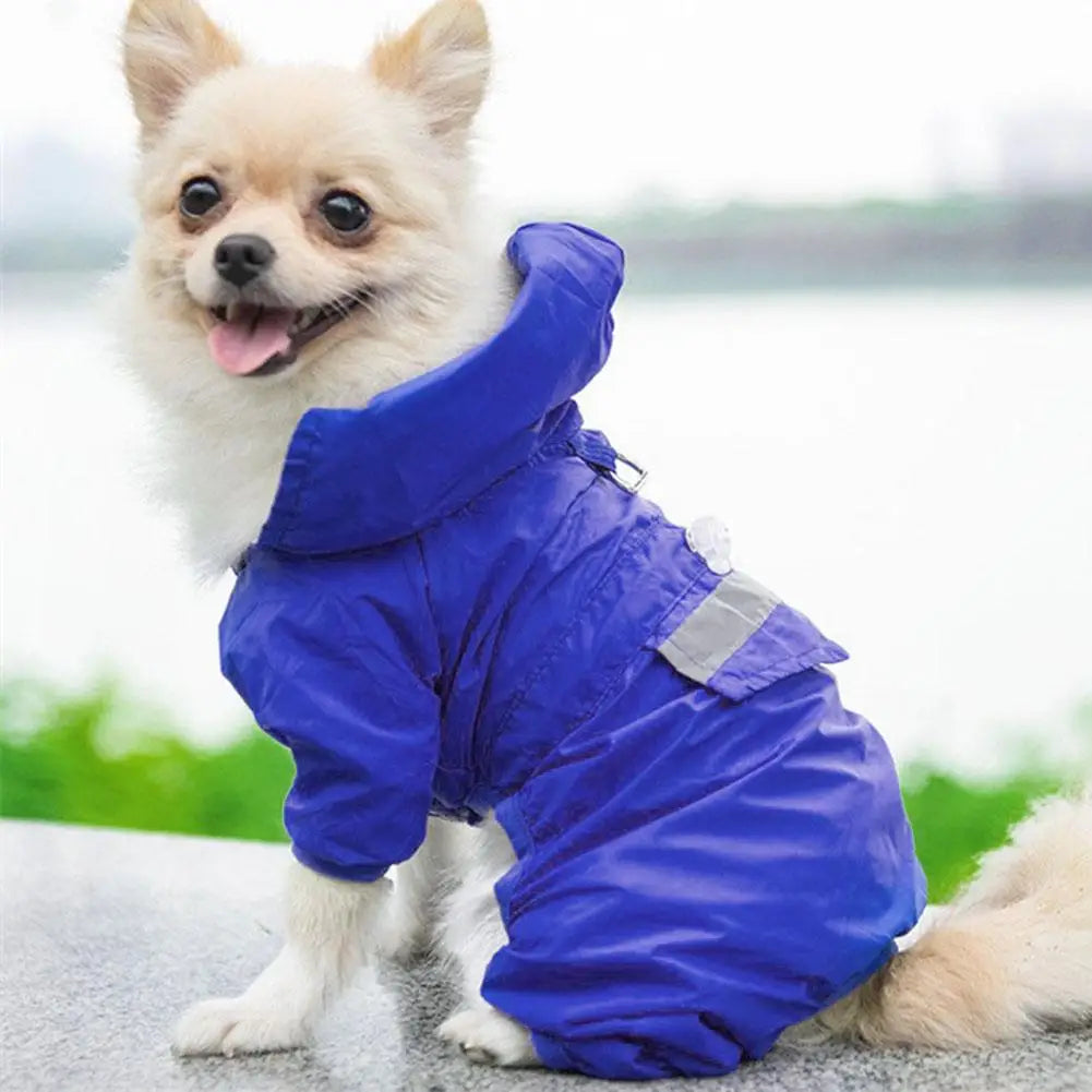 Adjustable Puppy Rain Slicker Clothes Rain Coat Puppy Clothes Cat Raincoat Jumpsuit Pet Supplies Jacket Outdoor Waterproof