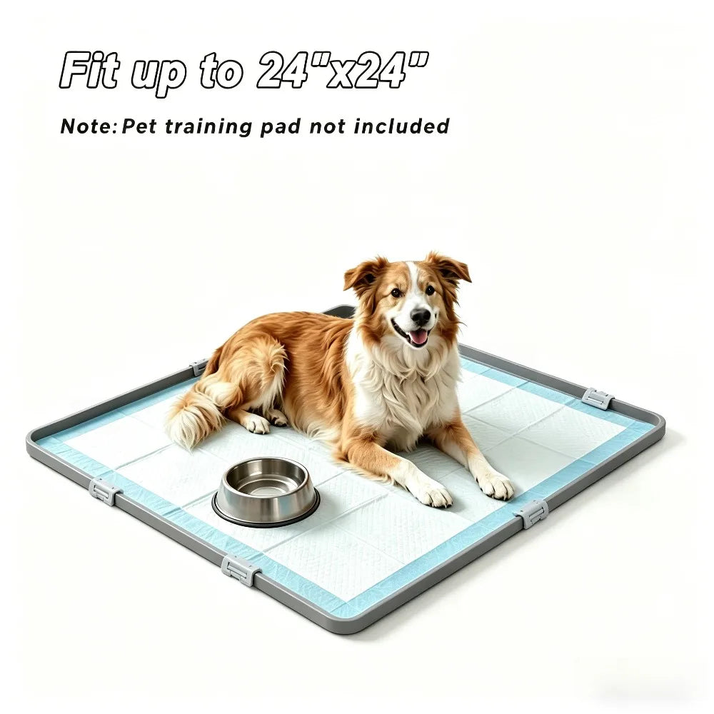 Dog Potty Pad Holder Raised Edges Leak Proof No Spill Puppy Training Pad Tray Floor Protection Pet Toilet Tray